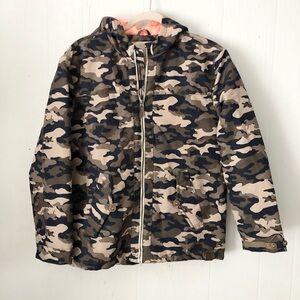 Zara Boys Collection Camo Transitional Parka Jacket With Hood.